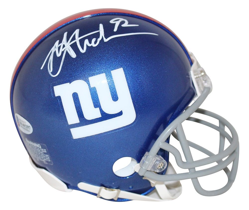 Michael Strahan Autographed/Signed New York Giants Mini Helmet BAS
