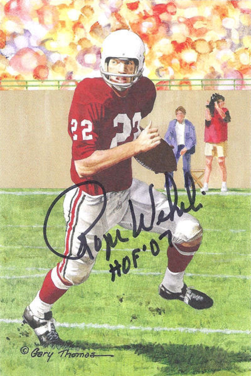 Roger Wehrli Autographed St Louis Cardinals Goal Line Art Card black w/HOF 07