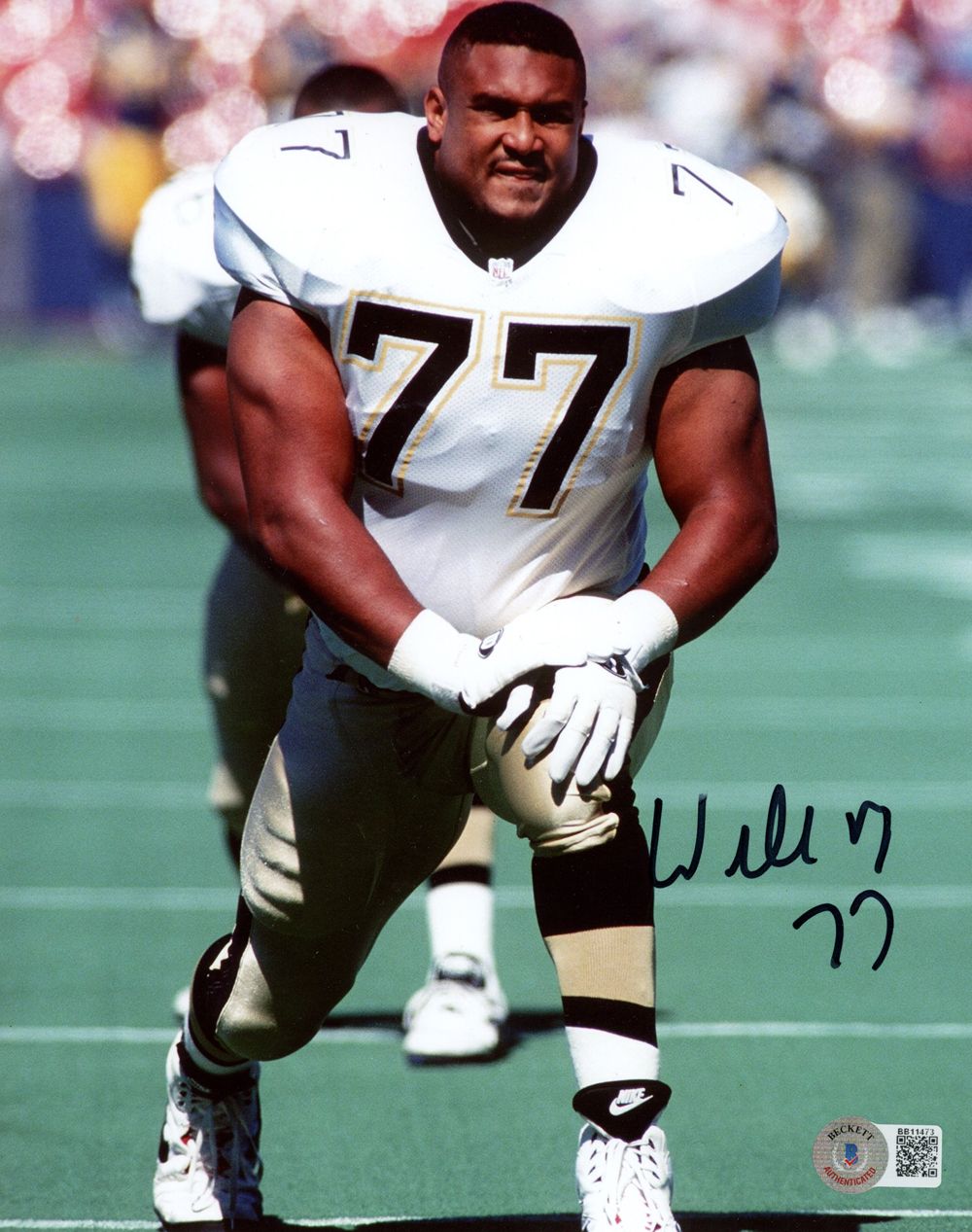 Willie Roaf Autographed/Signed New Orleans Saints 8x10 Photo Beckett