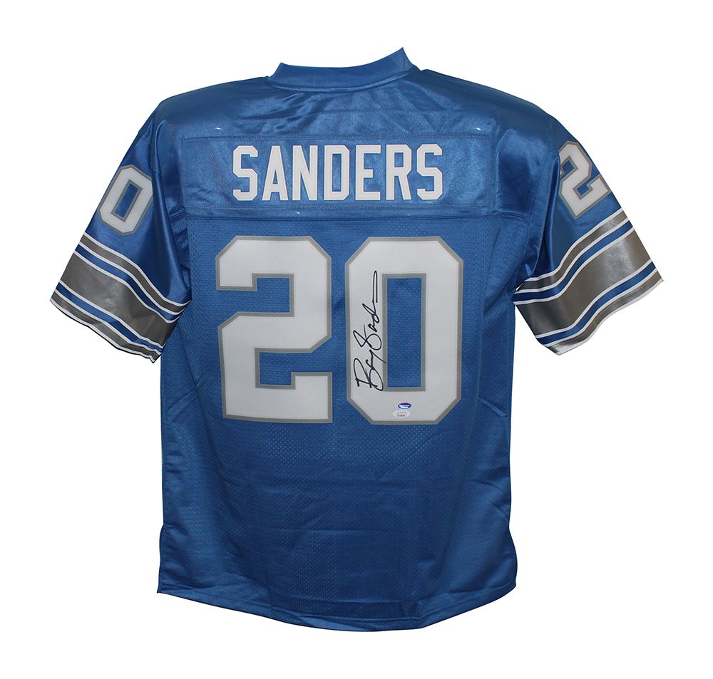 Barry Sanders Autographed Detroit Lions Pro Line Premium L Blue Jersey JSA