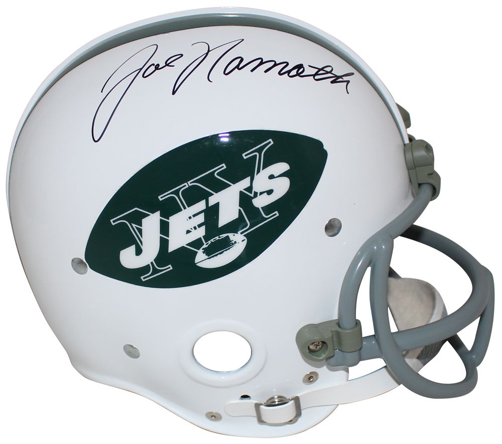 Joe Namath Autographed/Signed New York Jets Custom RK Helmet JSA
