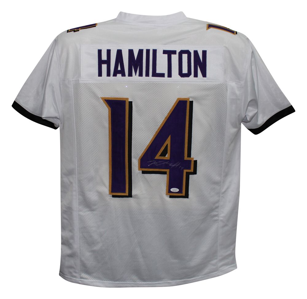 Kyle Hamilton Autographed/Signed Pro Style White XL Jersey JSA