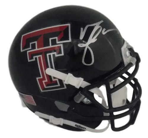 Michael Crabtree Autographed Texas Tech Red Raiders Schutt Mini Helmet JSA