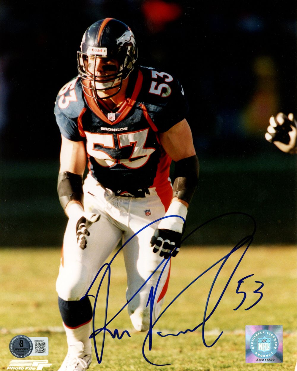 Bill Romanowski Autographed Denver Broncos 8x10 Photo Beckett 45179