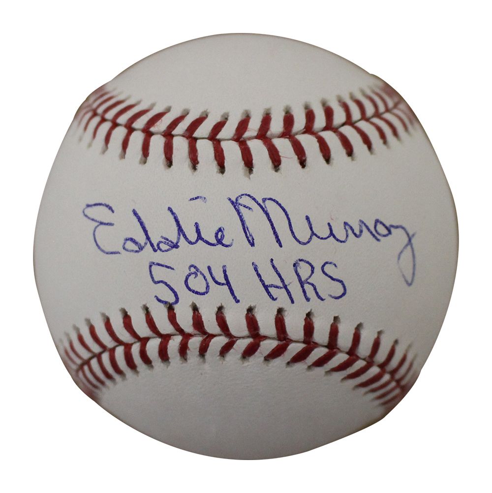 Eddie Murray Autographed Baltimore Orioles OML Baseball 504 HRS JSA