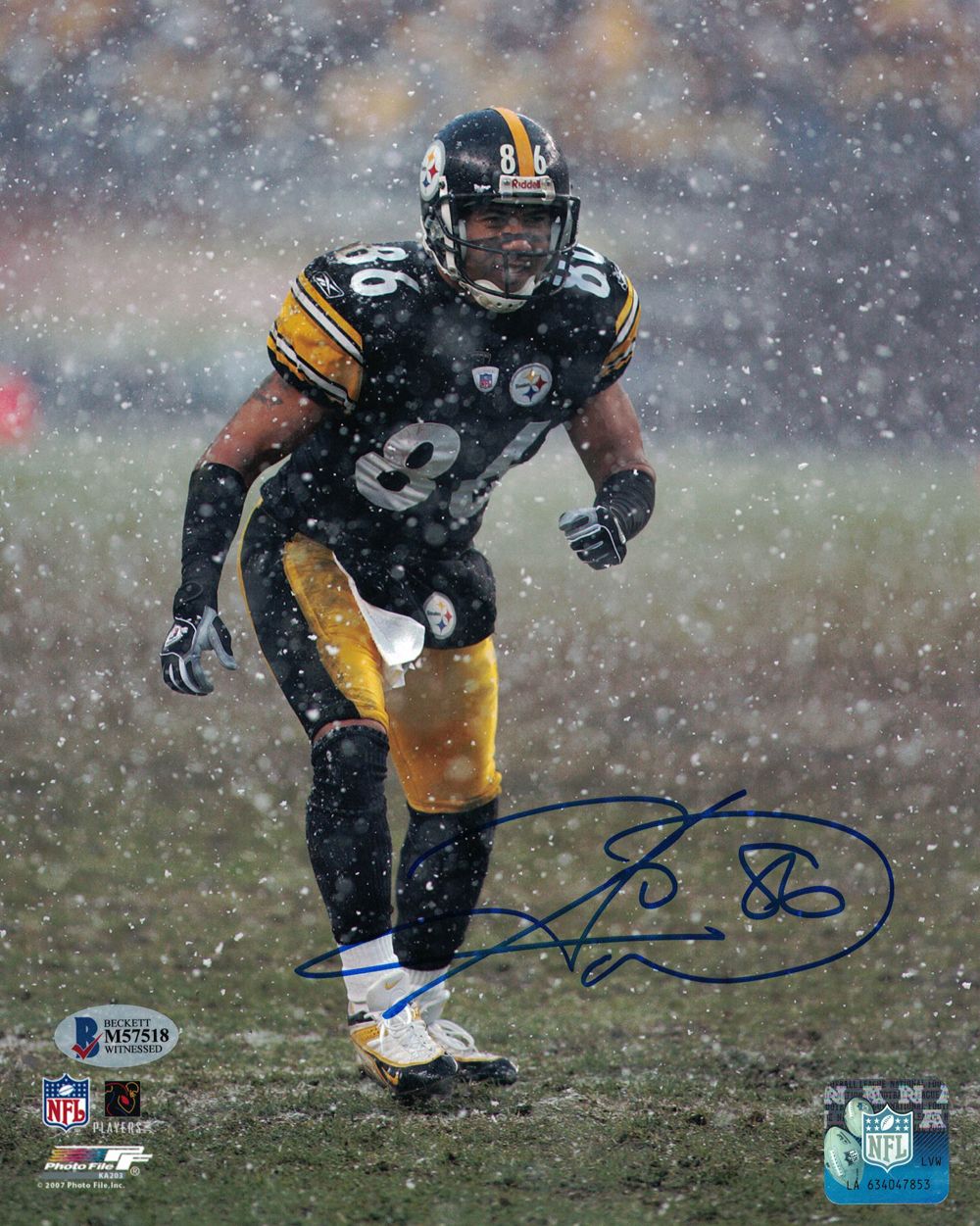 Hines Ward Autographed/Signed Pittsburgh Steelers 8x10 Photo BAS PF