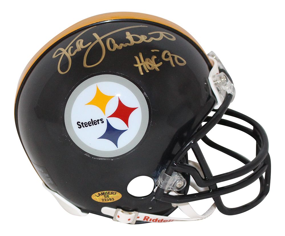 Jack Lambert Autographed/Signed Pittsburgh Steelers Mini Helmet HOF JSA