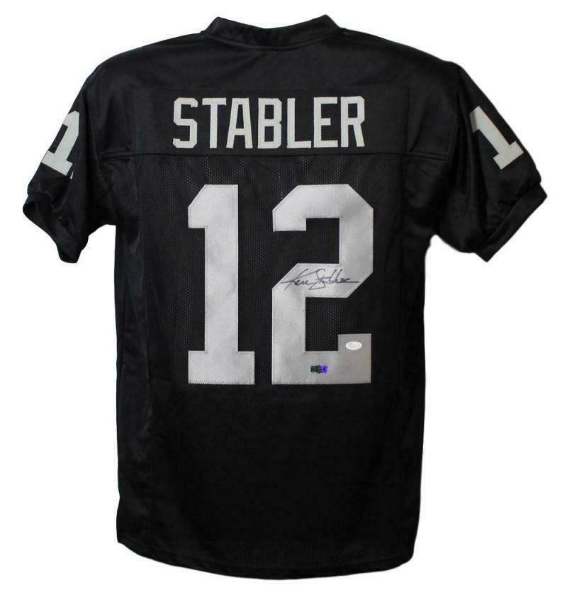 Ken Stabler Autographed Oakland Raiders XL Black Jersey JSA