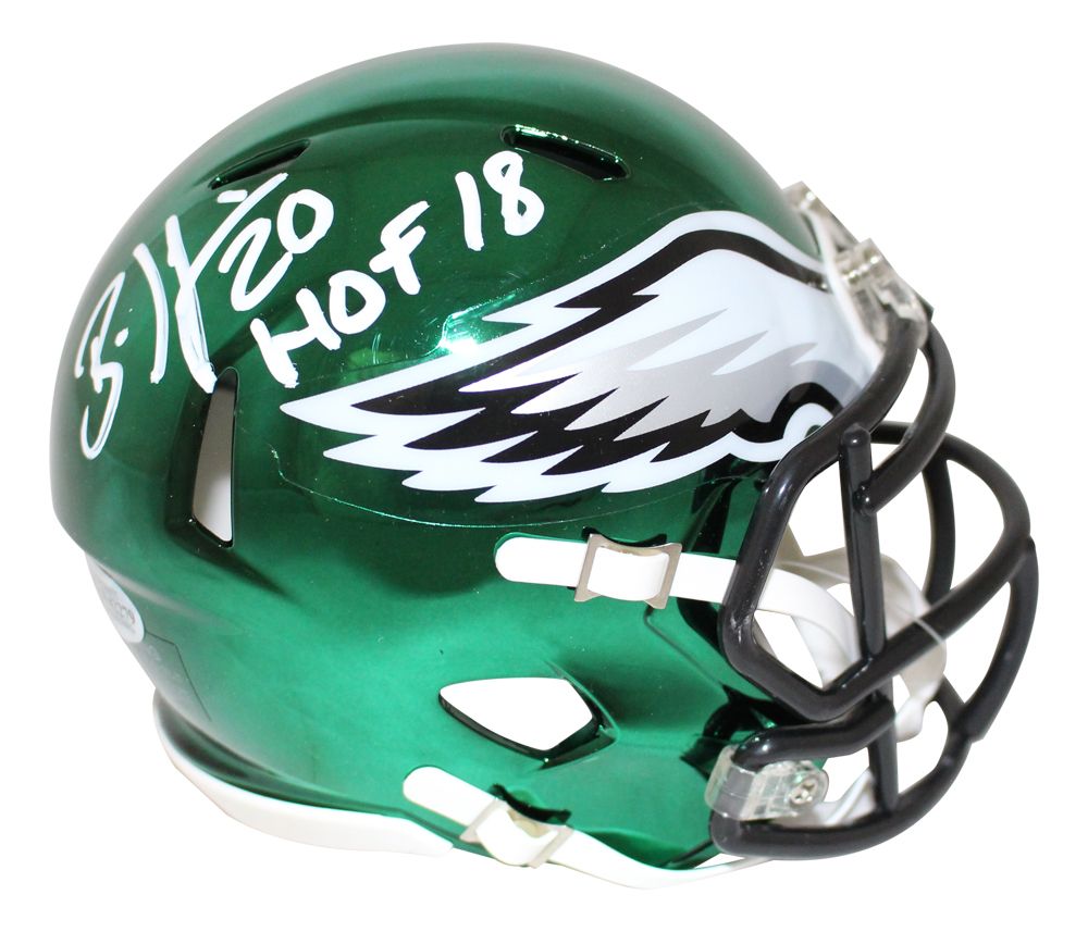 Brian Dawkins Autographed Philadelphia Eagles Chrome Mini Helmet HOF BAS