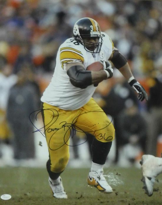 Jerome Bettis Autographed Pittsburgh Steelers 16x20 Action photo (White)