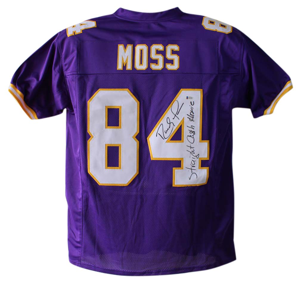 Randy Moss Autographed Minnesota Vikings Purple XL Jersey Cash Homie BAS