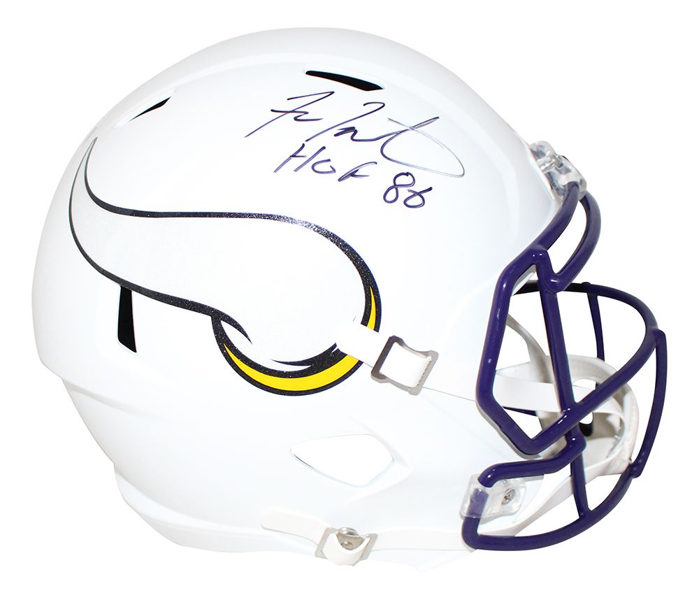 Fran Tarkenton Signed Minnesota Vikings F/S Flat White Speed Helmet JSA