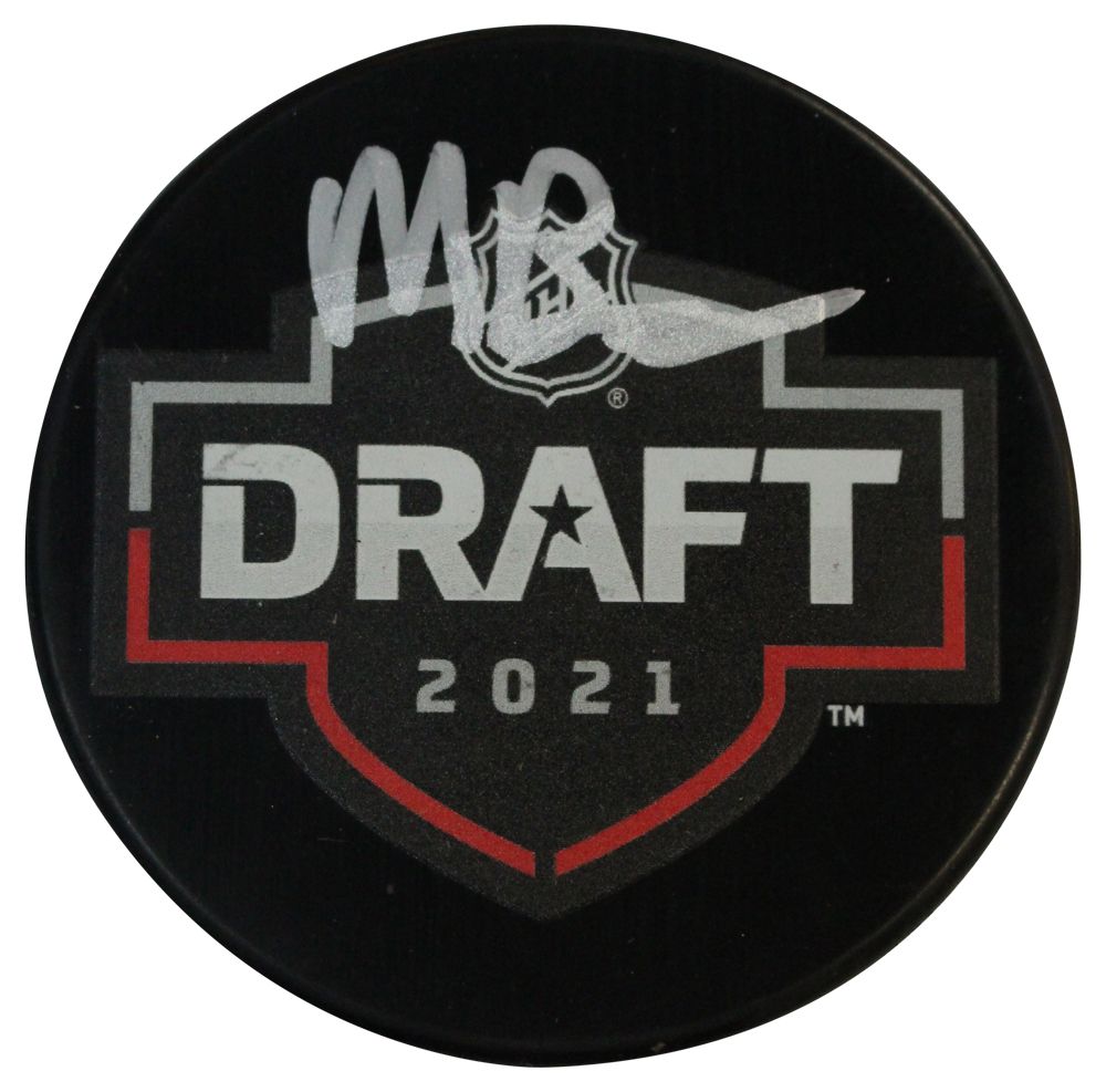 Matt Beniers Autographed Seattle Kraken 2021 Draft Hockey Puck Fanatics