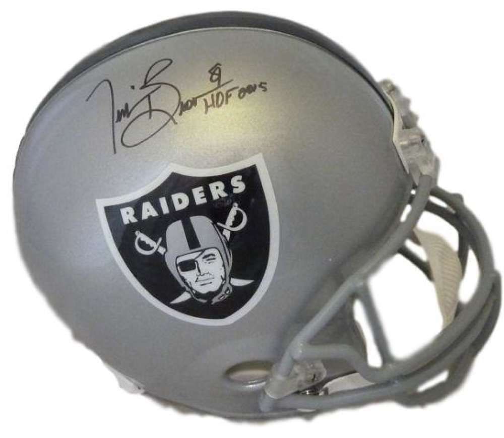 Tim Brown Autographed Oakland Raiders Full Size Replica helmet HOF JSA