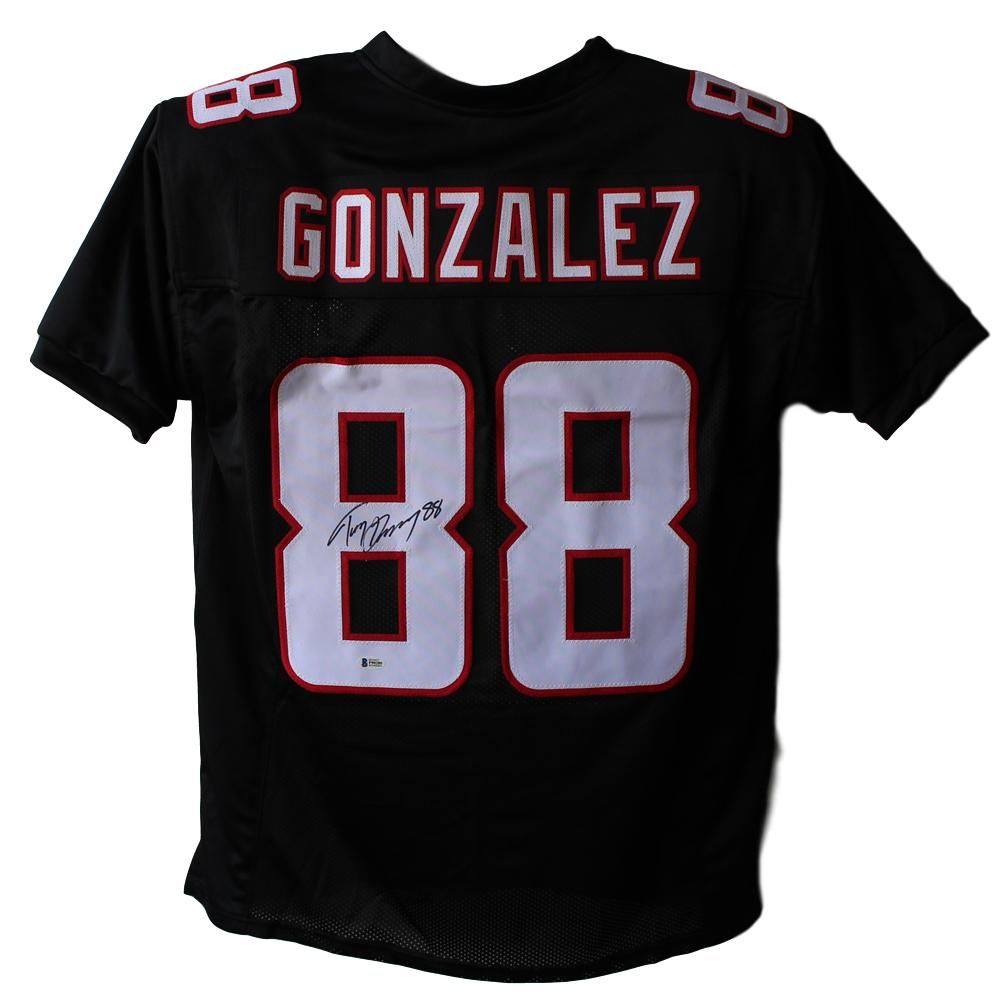 Tony Gonzalez Autographed/Signed Atlanta Falcons Black XL Jersey BAS
