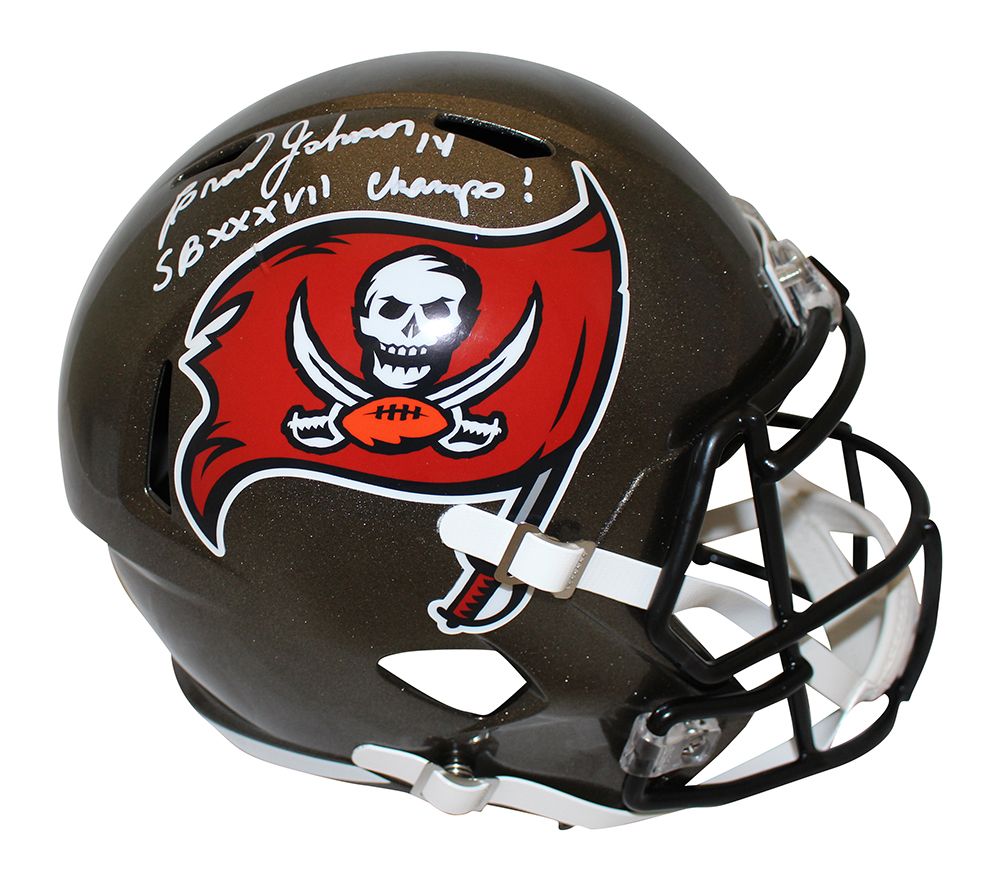 Brad Johnson Signed Tampa Bay Buccaneers F/S 1997-13 Speed Helmet BAS