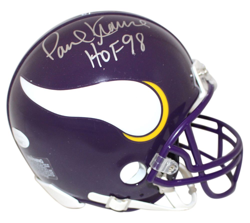 Paul Krause Autographed/Signed Minnesota Vikings Mini Helmet HOF JSA