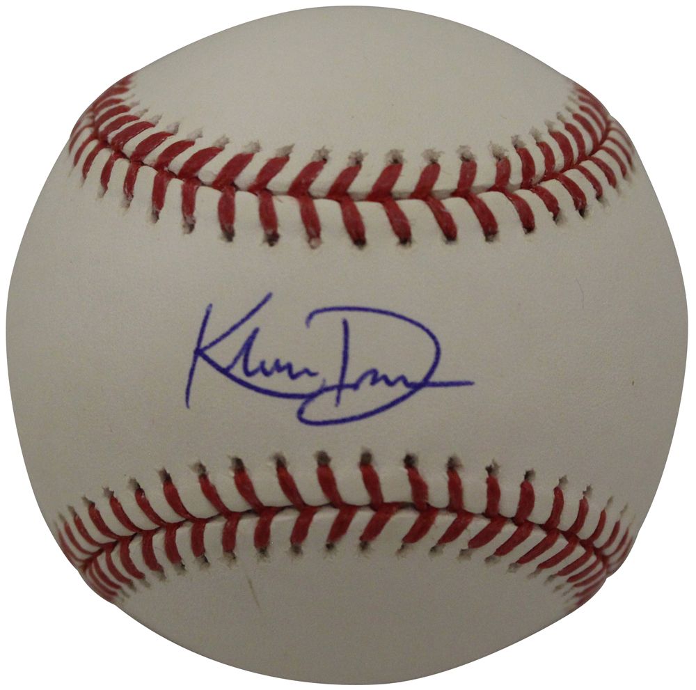 Khris Davis Autographed OML Baseball Athletics A&#39;s Rangers MLB