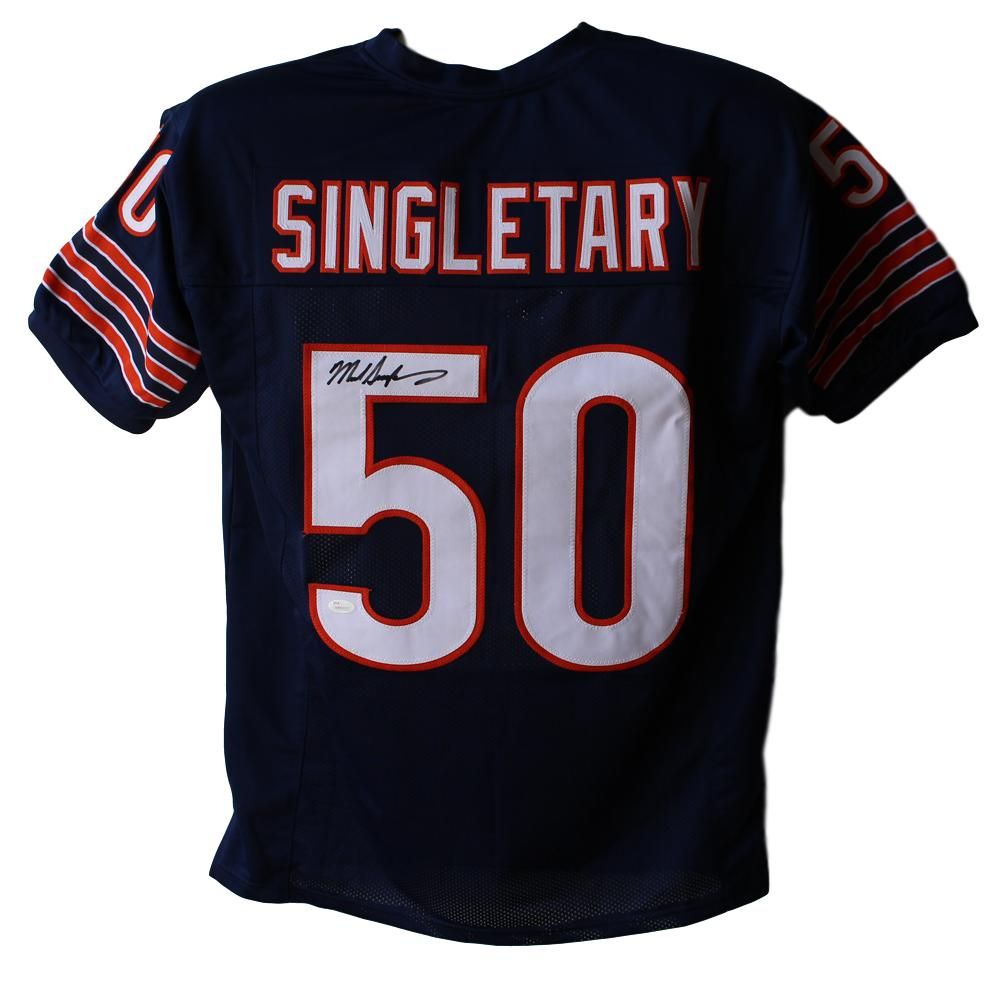 Mike Singletary Autographed/Signed Chicago Bears Blue XL Jersey JSA