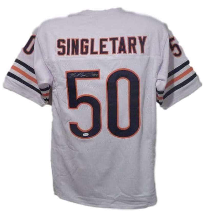 Mike Singletary Autographed Chicago Bears white size XL jersey w/HOF 98 &amp; JSA