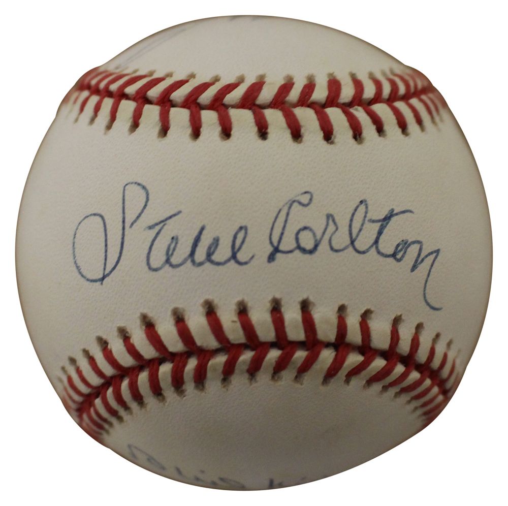 Steve Carlton Niekro &amp; Perry Autographed National League Baseball JSA