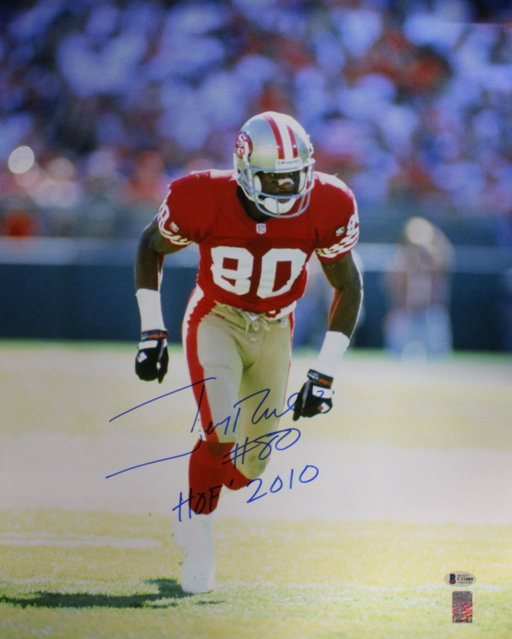 Jerry Rice Autographed/Signed San Francisco 49ers 16x20 Photo HOF BAS
