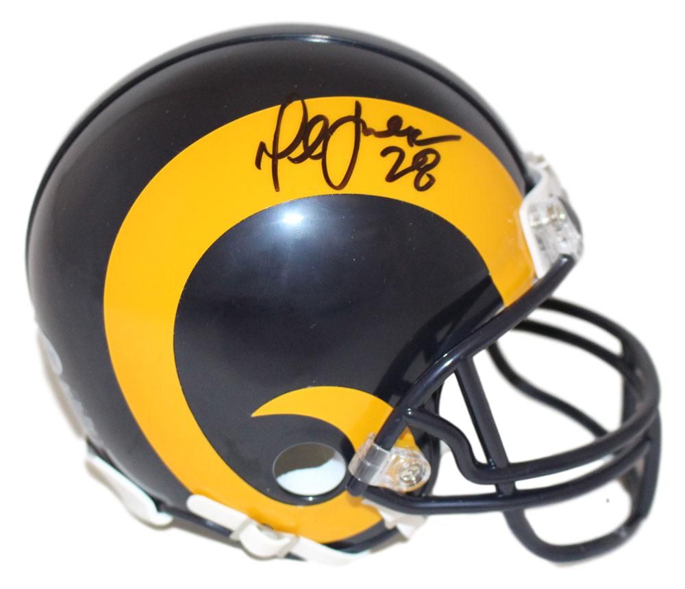 Marshall Faulk Autographed/Signed St Louis Rams Mini Helmet BAS
