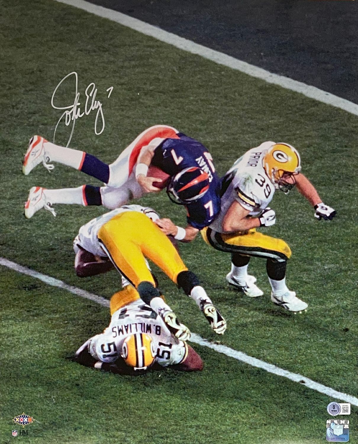 John Elway Autographed/Signed Denver Broncos 16x20 Photo Beckett 44689