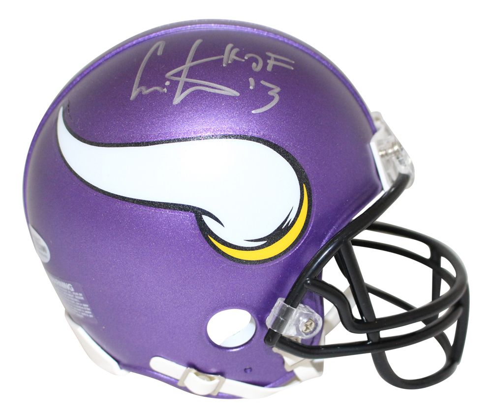 Cris Carter Autographed/Signed Minnesota Vikings Mini Helmet HOF BAS
