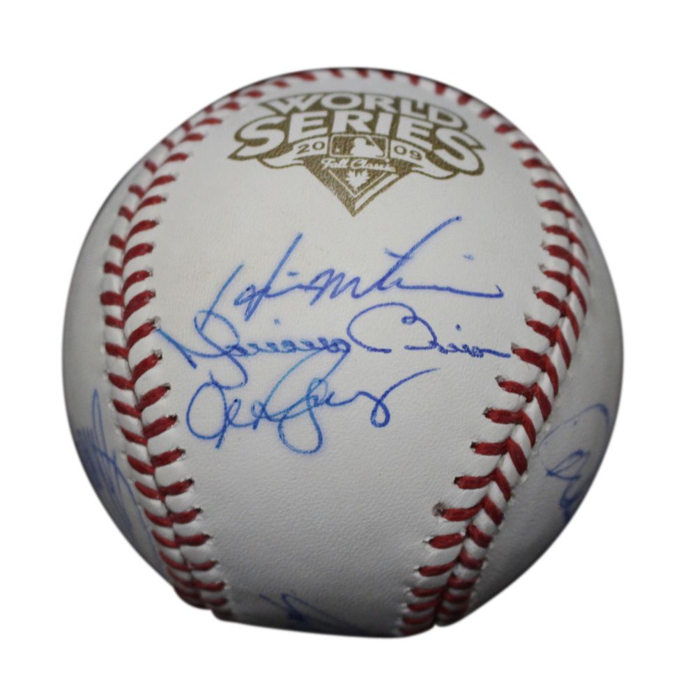 2009 New York Yankees Team Signed World Series Baseball 9 Sigs Steiner