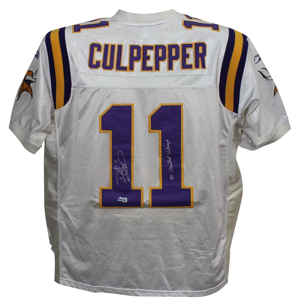 Daunte Culpepper Signed Minnesota Vikings White reebox 50 Jersey Beckett