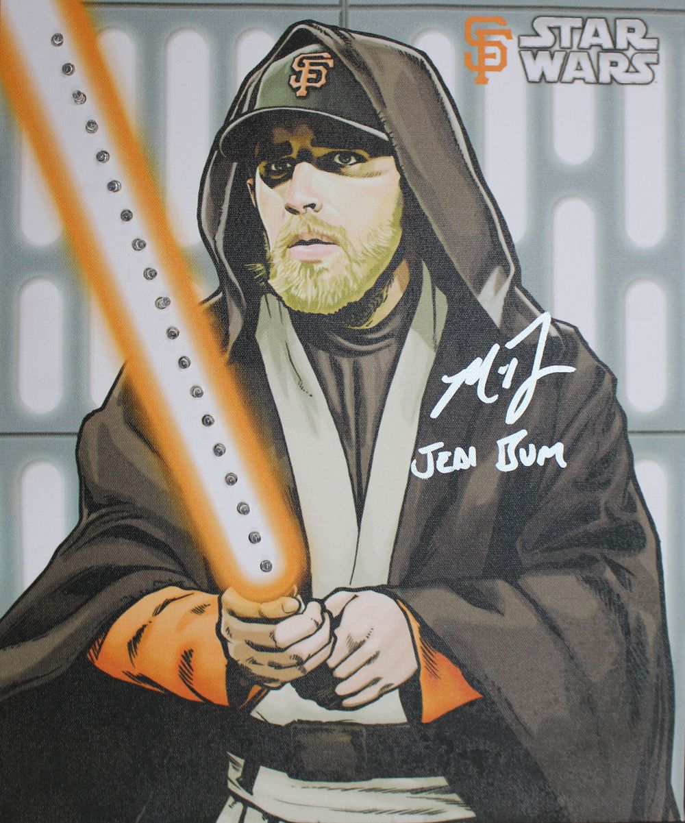 Madison Bumgarner Signed San Francisco Giants Star Wars 13x16 Canvas JSA