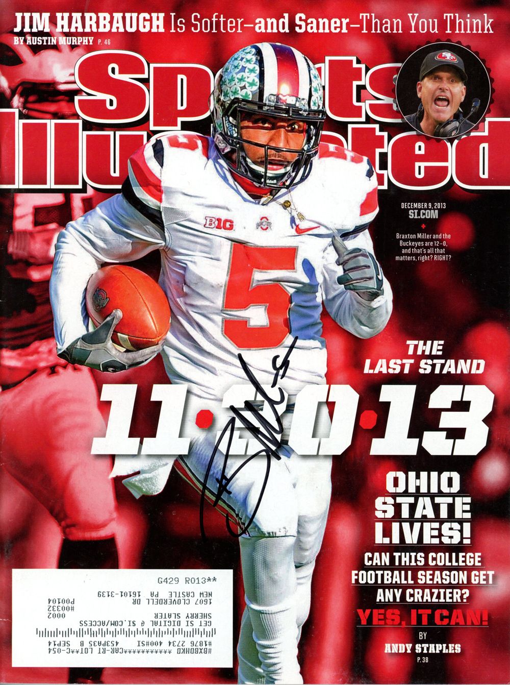 Braxton Miller Autographed 12/9/2013 Sports Illustrated Magazine JSA