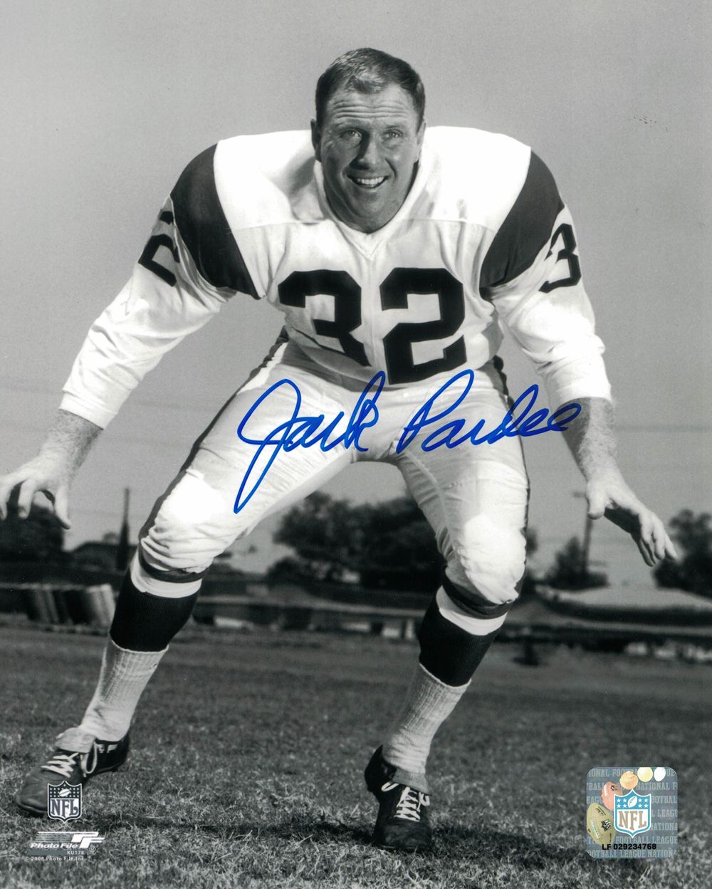 Jack Pardee Autographed/Signed Los Angeles Rams 8x10 Photo