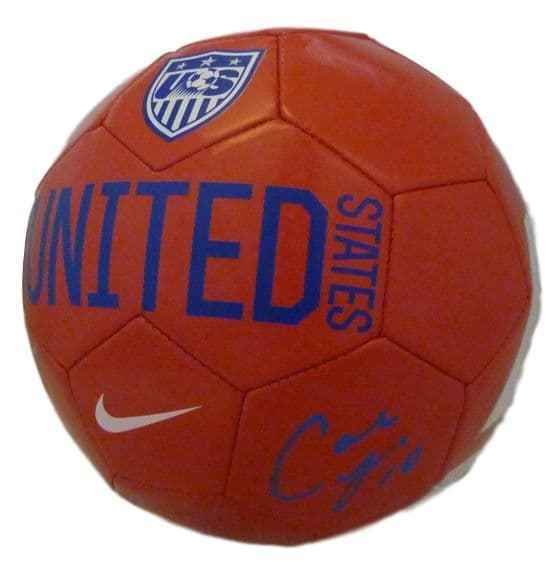 Carli Lloyd Autographed Team USA red soccer ball JSA