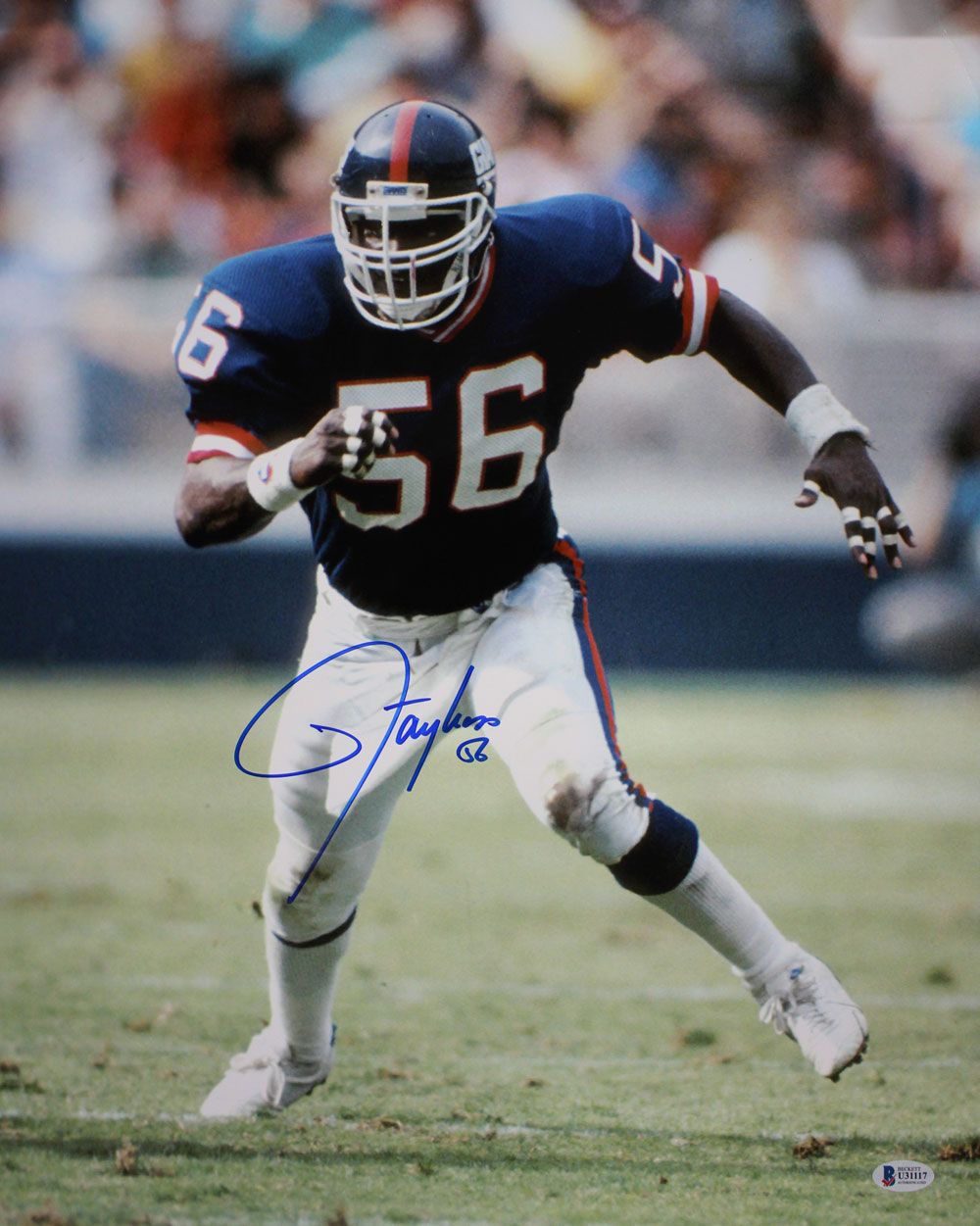 Lawrence Taylor Autographed/Signed New York Giants 16x20 Photo BAS