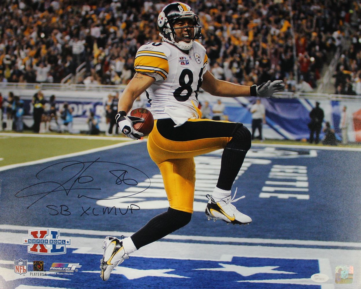 Hines Ward Autographed/Signed Pittsburgh Steelers 16x20 Photo SB MVP JSA