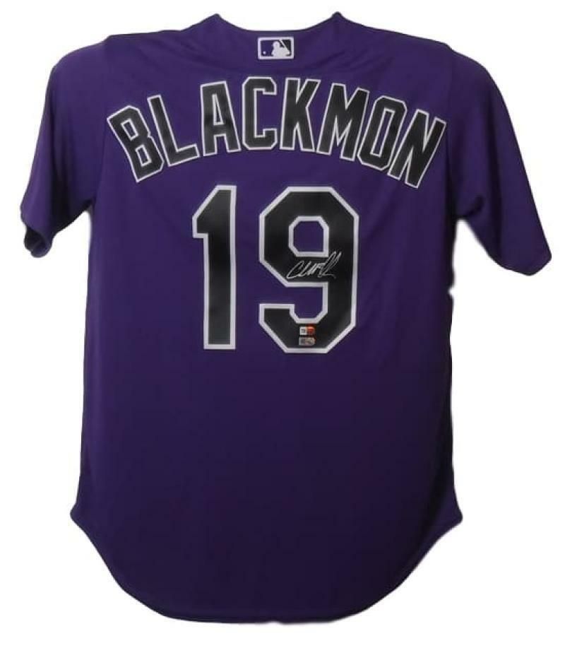 Charlie Blackmon Autographed Colorado Rockies Majestic XL Purple Jersey FAN