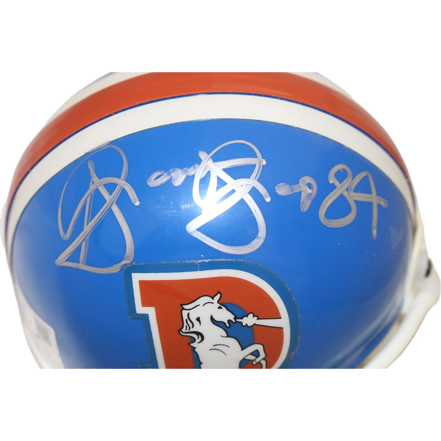 Shannon Sharpe Signed Denver Broncos VSR4 75-96 Replica Mini Helmet BAS 44144