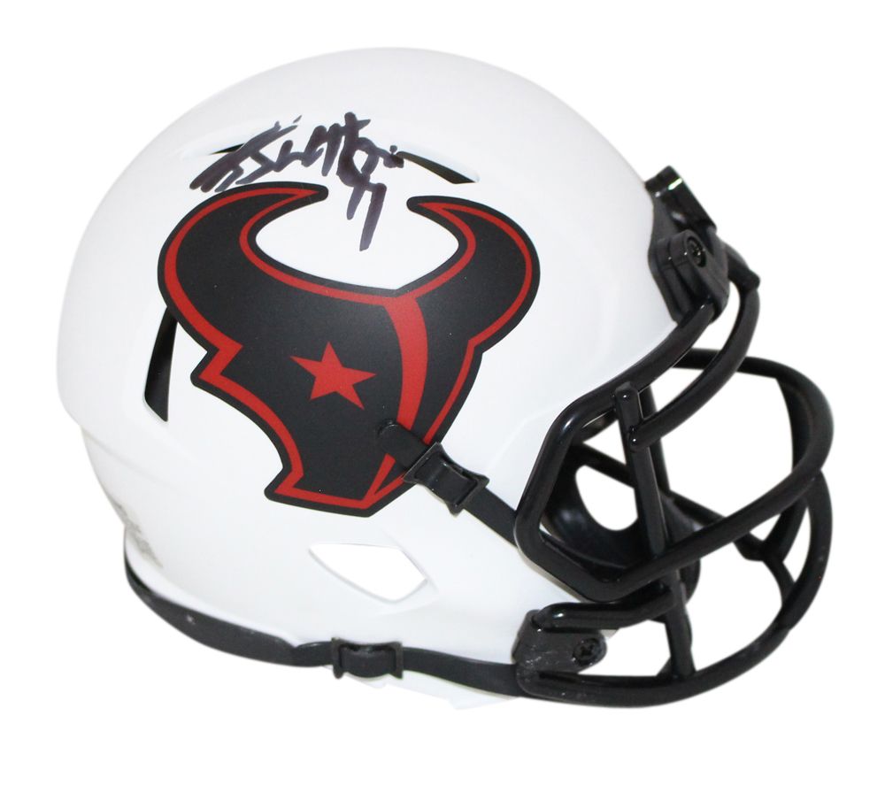 JJ Watt Autographed/Signed Houston Texans Lunar Mini Helmet JSA