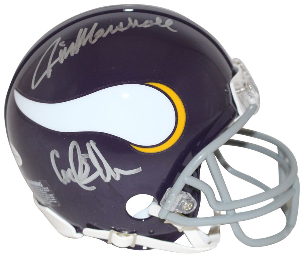 Purple People Eaters Autographed Minnesota Vikings Mini Helmet PPE BAS