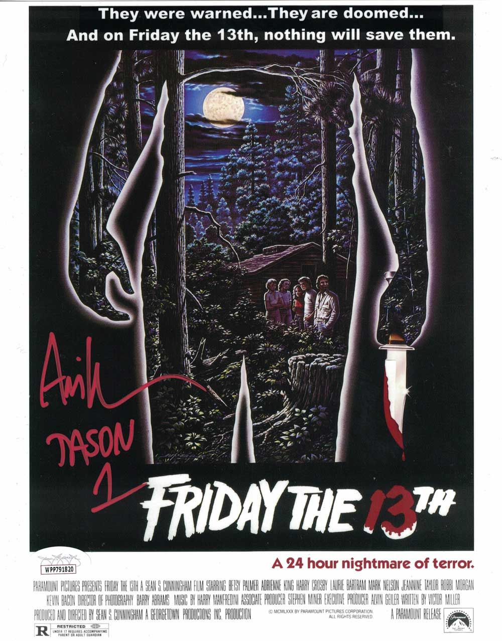 Ari Lehman Autographed/Signed Friday The 13th 8x10 Photo Jason JSA