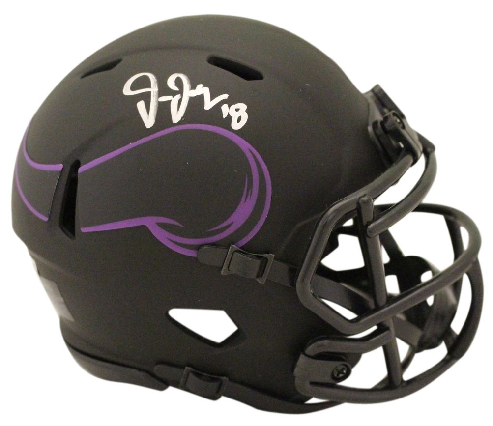 Justin Jefferson Signed Minnesota Vikings Eclipse Mini Helmet Beckett