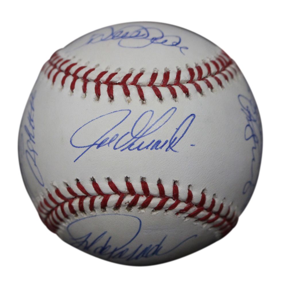 2009 New York Yankees Team Signed World Series Baseball 9 Sigs Steiner