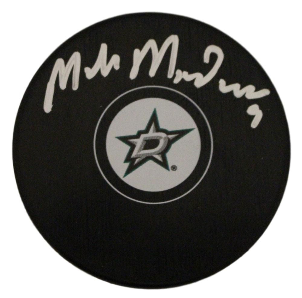 Mike Modano Autographed/Signed Dallas Stars Logo Hockey Puck BAS