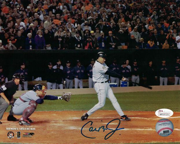 Cal Ripken Jr Autographed Baltimore Orioles 8x10 Photo (Last at Bat) JSA