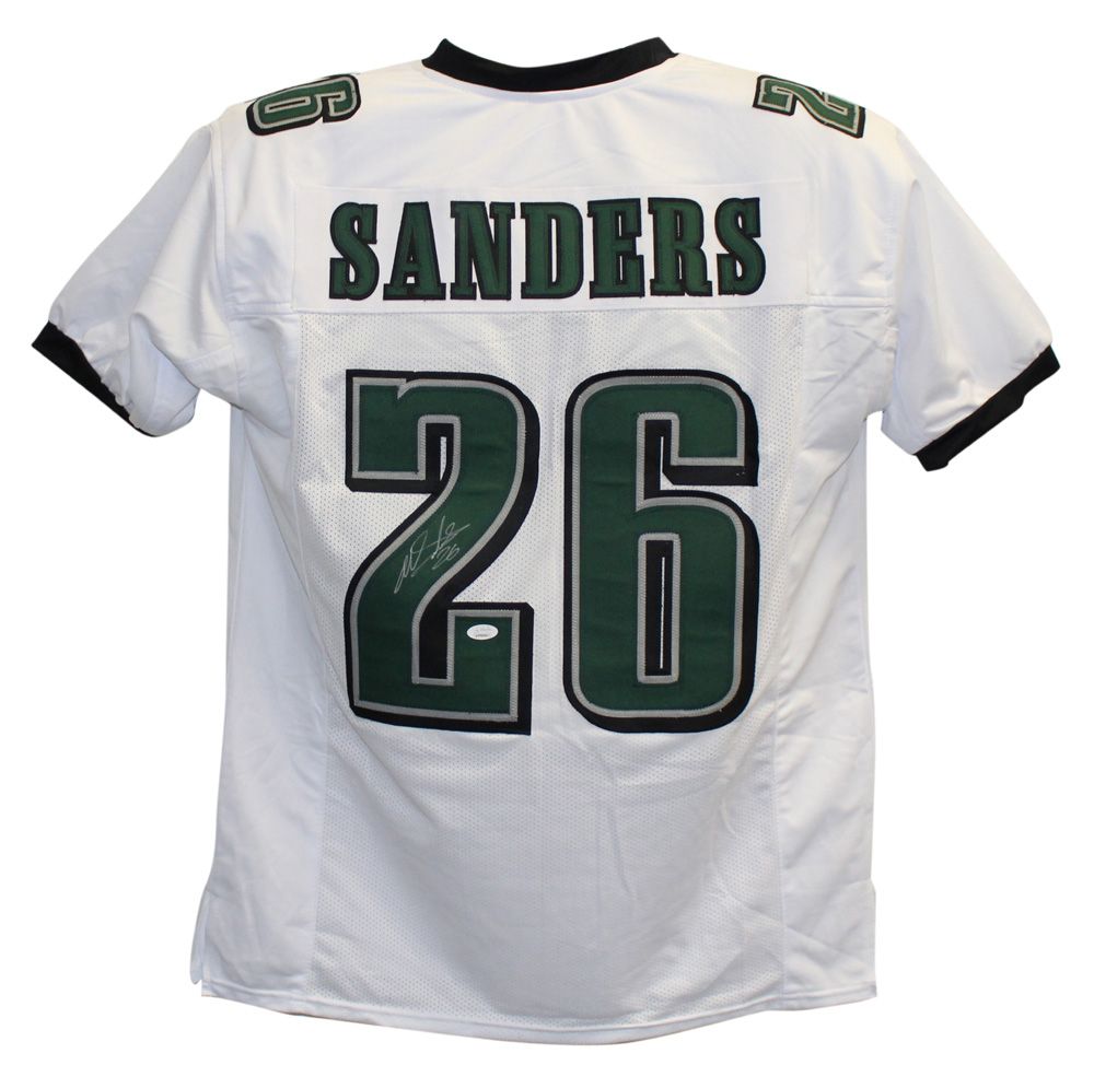 Miles Sanders Autographed/Signed Pro Style White XL Jersey JSA