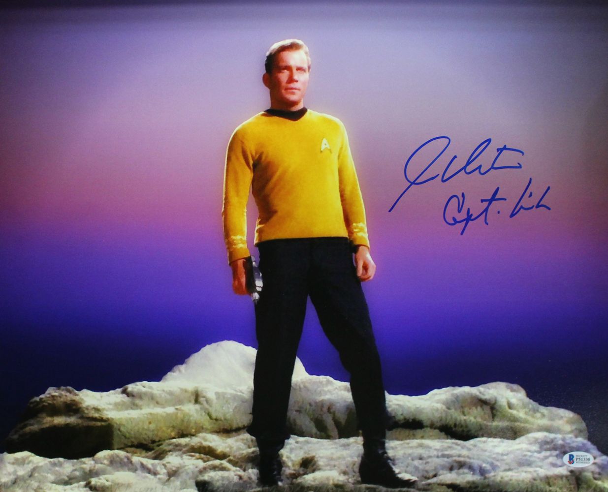 William Shatner Autographed Star Trek 16x20 Photo Capt Kirk BAS
