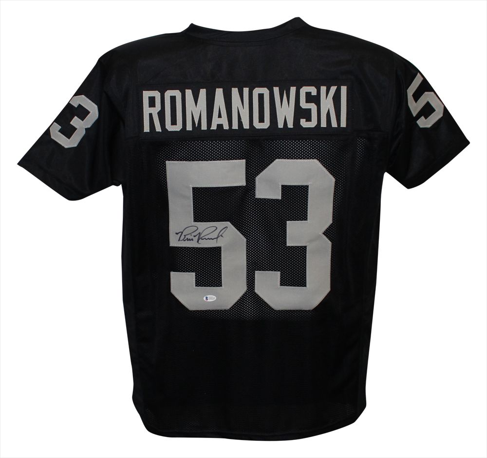 Bill Romanowski Autographed/Signed Pro Style Black XL Jersey BAS