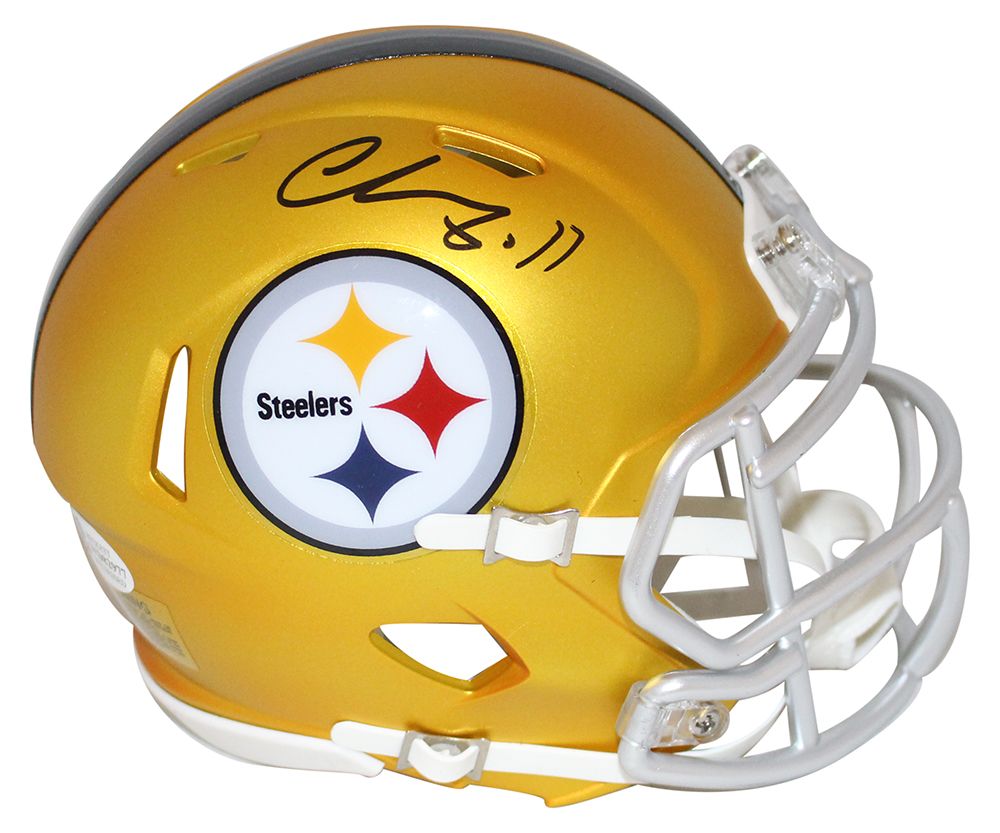 Chase Claypool Autographed Pittsburgh Steelers Blaze Mini Helmet BAS